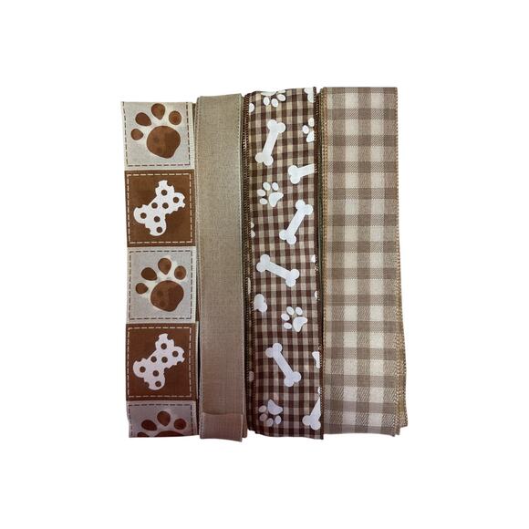 Welcome to the Doghouse DIY Pet Wreath Making Kit, Plaid Sign Ribbon Bundle Set - Picture 4 of 5